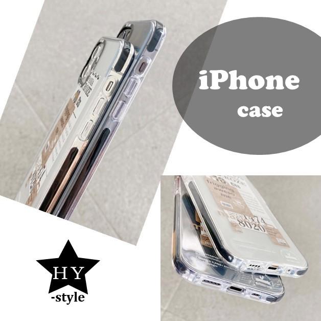 iPhone スタイリッシュ クリア ロゴ 英字 iPhone13ケース アイフォン
