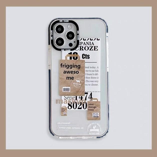 iPhone スタイリッシュ クリア ロゴ 英字 iPhone13ケース アイフォン