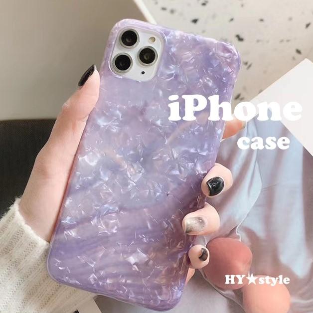 クリア パープル 大理石 ストラップ 韓国 iPhoneケース かわいい 映え 