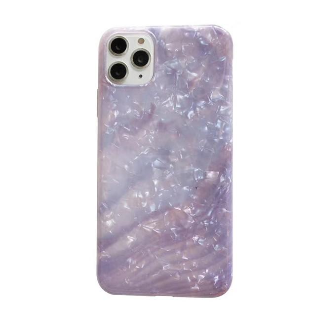iPhone 大理石風 シェル パープル iPhone12ケース アイフォン12 mini
