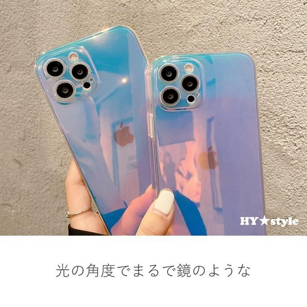 iPhoneケース オーロラホログラム クリアケース 透明 - iPhoneアクセサリー