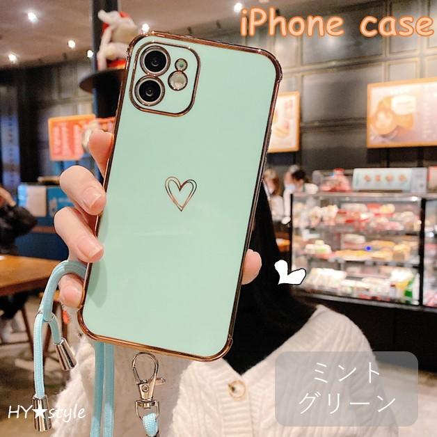 Custype iPhoneケース ショルダーストラップ ハート柄 iPhone スマホ ショルダー 付き クリア ハート 柄 ワンポイント