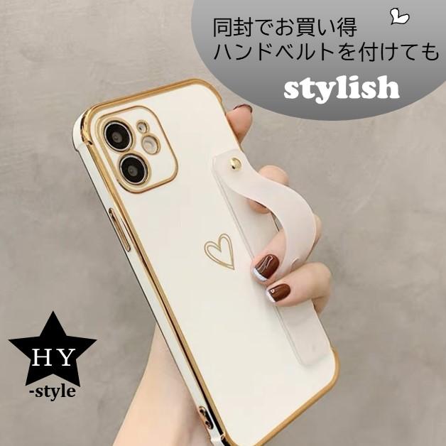 スマホ　ショルダー 付き　クリア　ハート　柄　ワンポイント　シンプル　アイフォンケース　 iPhone 14 13 mini Pro 12 11 SE2 SE3 スマホケース　ストラップ｜hy-style｜14