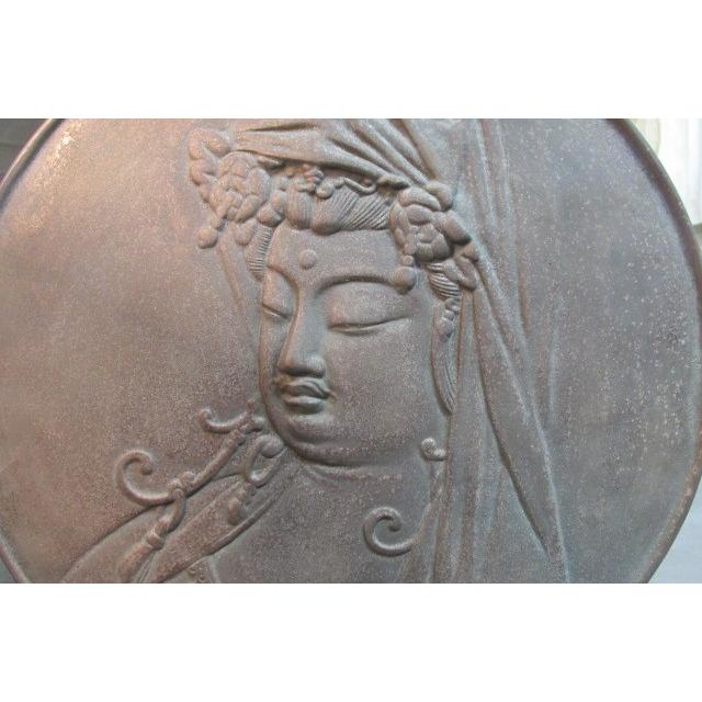 銅製観音菩薩レリーフ 観音像胸像プレート 平安 慈悲 壁飾り レトロ