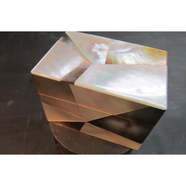 貝貼細工モザイク螺鈿装黒檀小箱 56g 屋久杉箱共 木製 黒檀 螺鈿