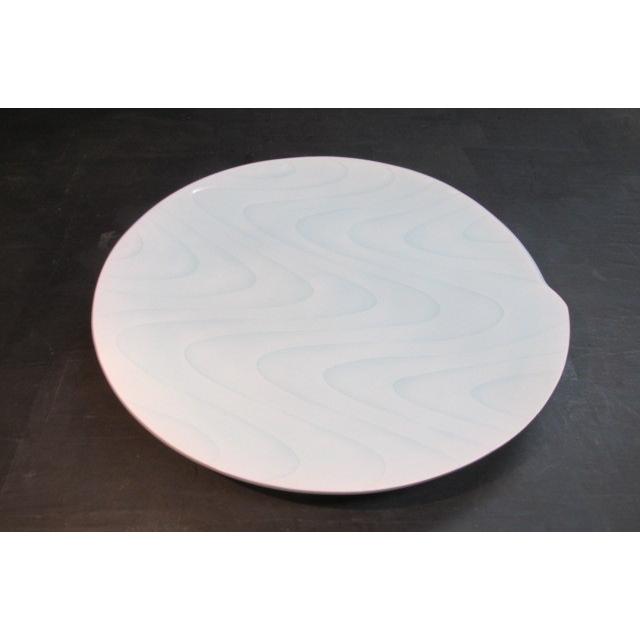 大野耕太郎 青白磁流線文大皿 共箱 陶器 皿 大きい 青白磁 陶芸 美しい