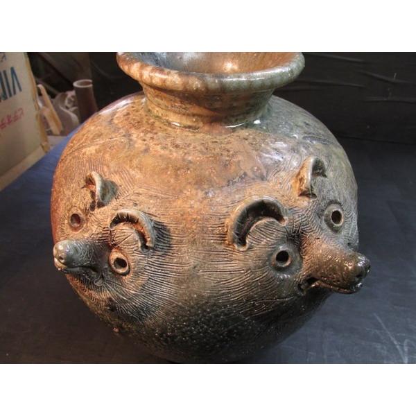 備前焼 夫婦狸飾り入狸壺 飾り壺 華道具 置物 陶器 陶芸 花瓶 備前焼 夫婦狸飾り入狸壺 飾り壺 華道具 置物 陶器 陶芸 花瓶