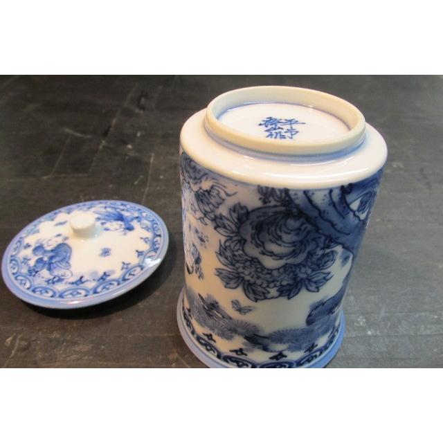 松山作 三川内焼唐子紋湯呑大 煎茶道具 木箱 陶芸 陶器 磁器 湯飲み