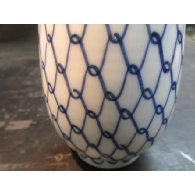 平安芳山造 清水焼染付網目文湯呑 湯飲み 清潔な美しさ 陶器 陶芸 茶器