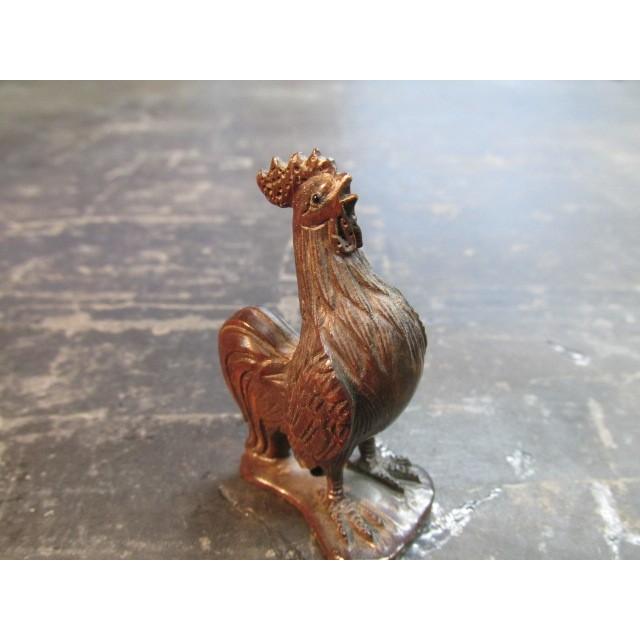 友忠銘紫檀彫り出し雄鶏根付14g 木彫 唐木 根付 作家 木箱