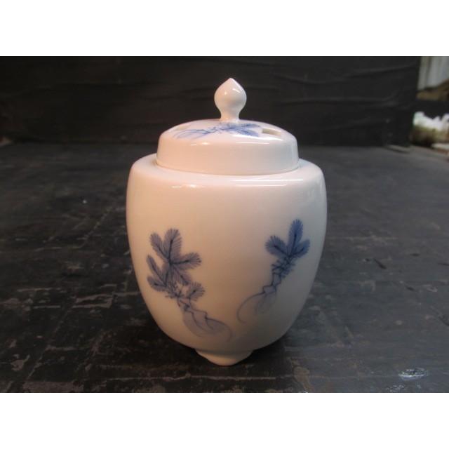 鉄製茶釜 松彫刻付き 木箱付き