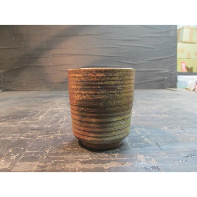 難波周作 備前焼 湯呑 湯呑茶碗 共箱 陶器 陶芸 焼き締め 渋い美しさ