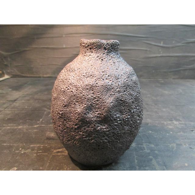 山田東華 萬古焼 石泡釉梅花文花瓶 花器 花入 花生 共箱 陶器 陶芸