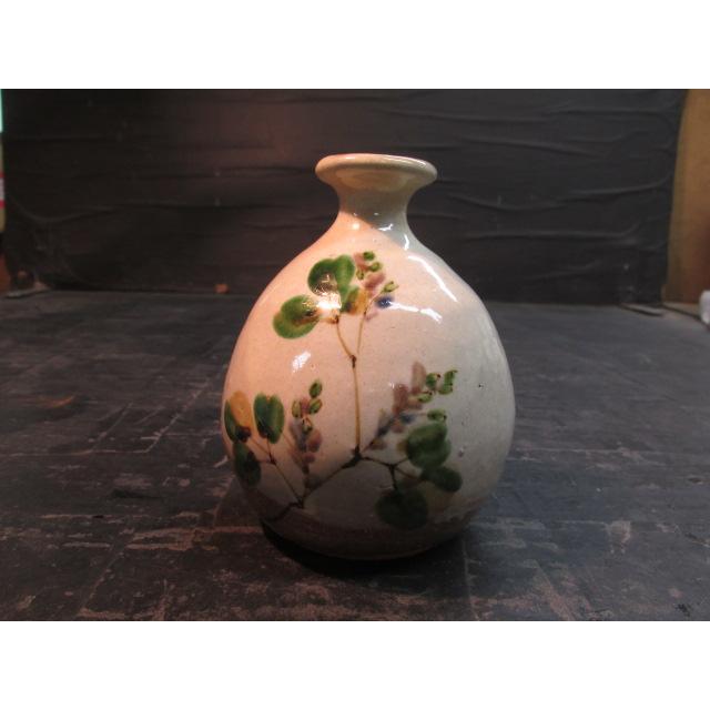 吉川水城益子焼緋襷 白釉 色絵 一輪挿し 花瓶 花生 花入 花器 吉川水城益子焼緋襷 白釉 色絵 一輪挿し 花瓶 花生 花入 花器