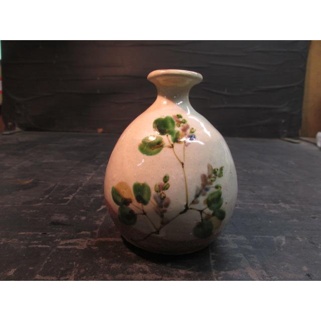 吉川水城益子焼緋襷 白釉 色絵 一輪挿し 花瓶 花生 花入 花器 吉川水城益子焼緋襷 白釉 色絵 一輪挿し 花瓶 花生 花入 花器