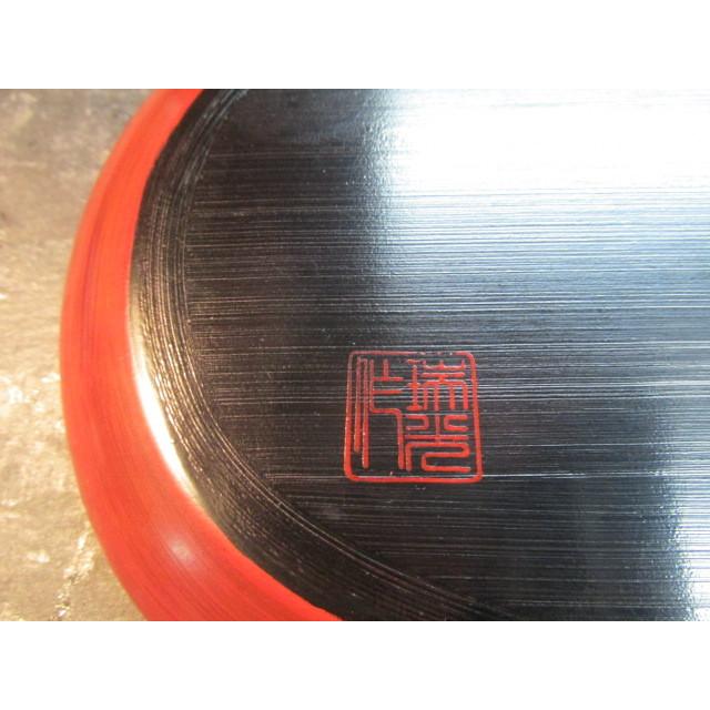 鎌倉彫瑞光菖蒲・スイセン群生楕円菓子皿2客 漆器 漆芸 茶道具 木製