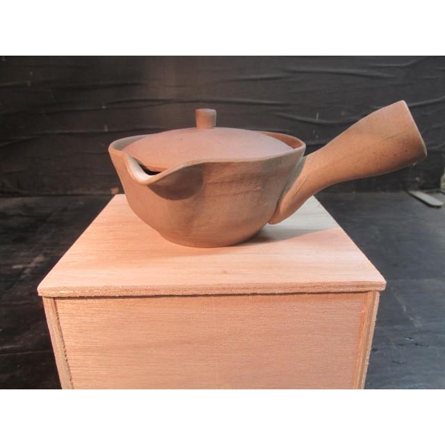 古ろく窯焼締横手式急須 茶注 煎茶器 木箱 陶芸 工芸 : 手作り 古ろく窯焼締横手式急須 茶注 煎茶器 木箱 陶芸 工芸 : 手作り