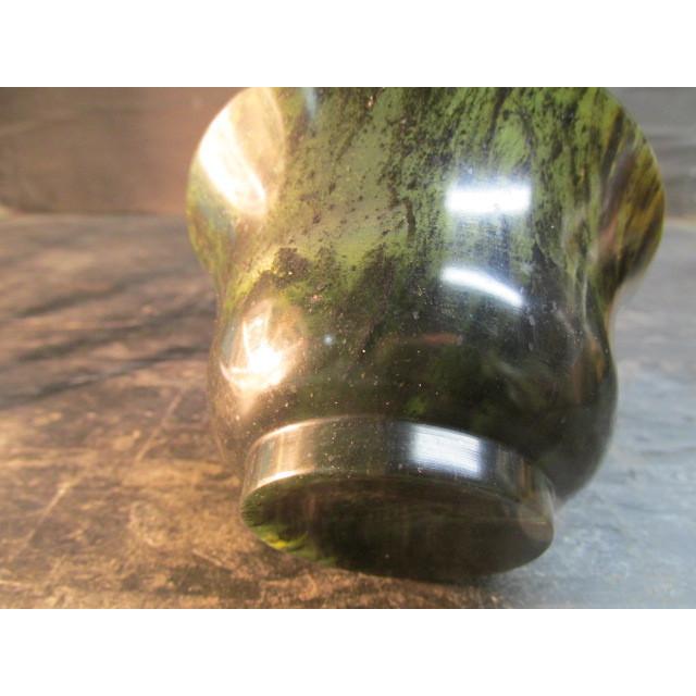 墨緑石くり抜き夜光盃 玉盃 153g 専用箱 めったに出ない逸品