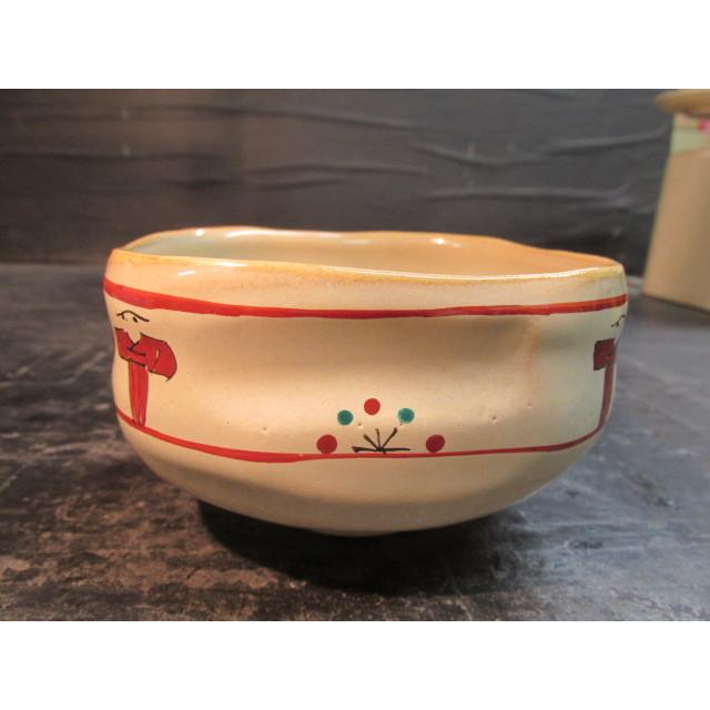 大塩昭山赤膚焼奈良絵茶碗 抹茶碗 茶道具 木箱 陶器 陶芸 作家 大塩昭山赤膚焼奈良絵茶碗 抹茶碗 茶道具 木箱 陶器 陶芸 作家