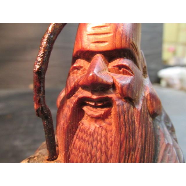 松の仁削り出し寿老人 置物 縁起物 木彫 木工芸 : 手作りネット