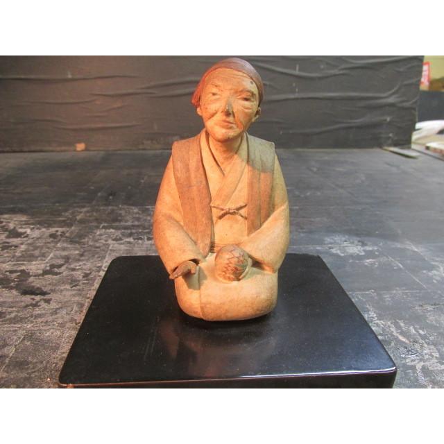 岡とよ 紙塑人形 「良寛さま」 日本人形 置物 飾物 共箱 : 手作り