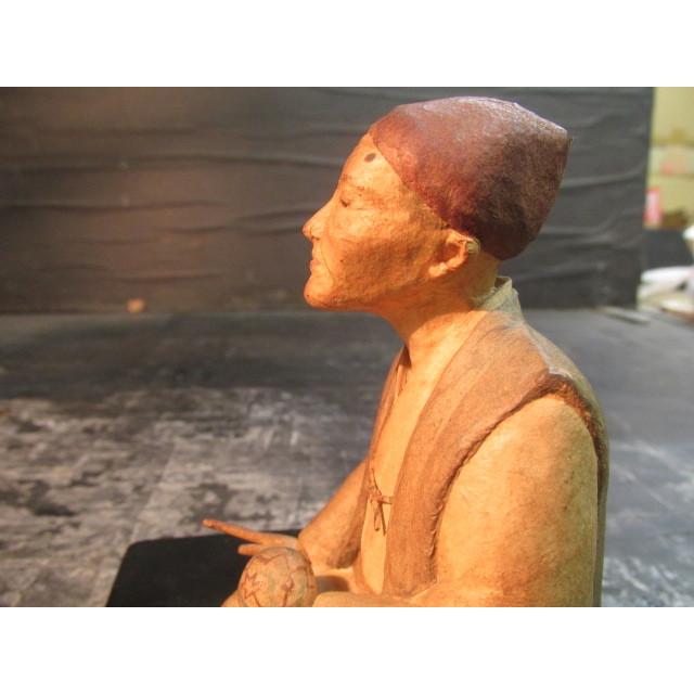 岡とよ 紙塑人形 「良寛さま」 日本人形 置物 飾物 共箱 : 手作り