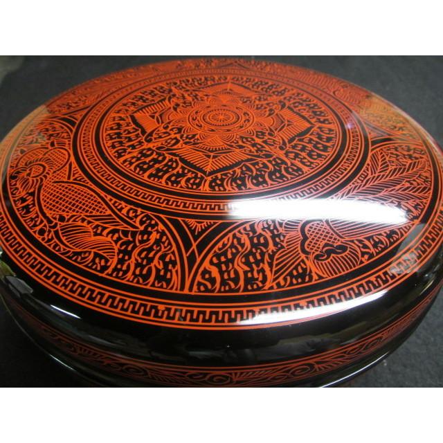 平安「象彦」 長寛写 砂金袋形 喰籠 共箱 K332 京漆器