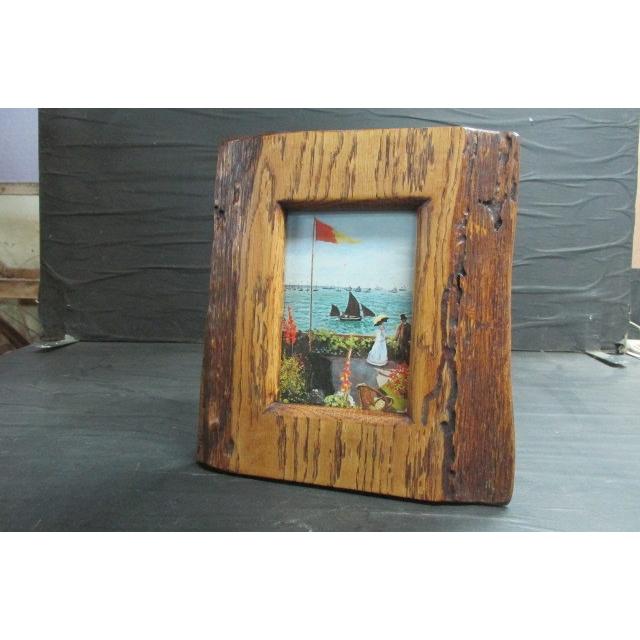 楢拭き漆くり抜き額（はがきサイズ) 木製 額縁 オリジナル 漆 木を