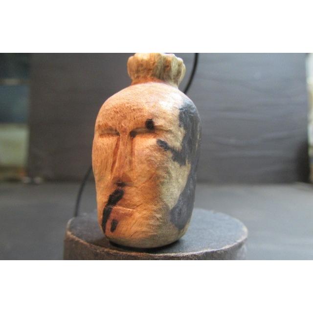 黒柿オイルフィニッシュ広目天ヘッドペンダント:a 木製アクセサリー  