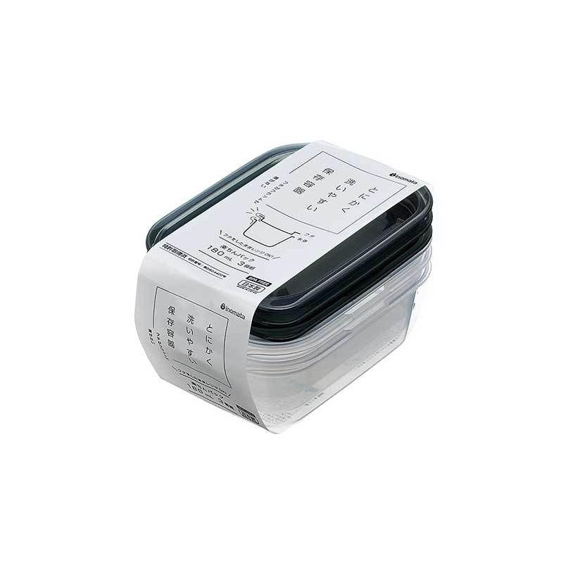 イノマタ化学楽ちんパック角型180ml3個組 クリアーブラック