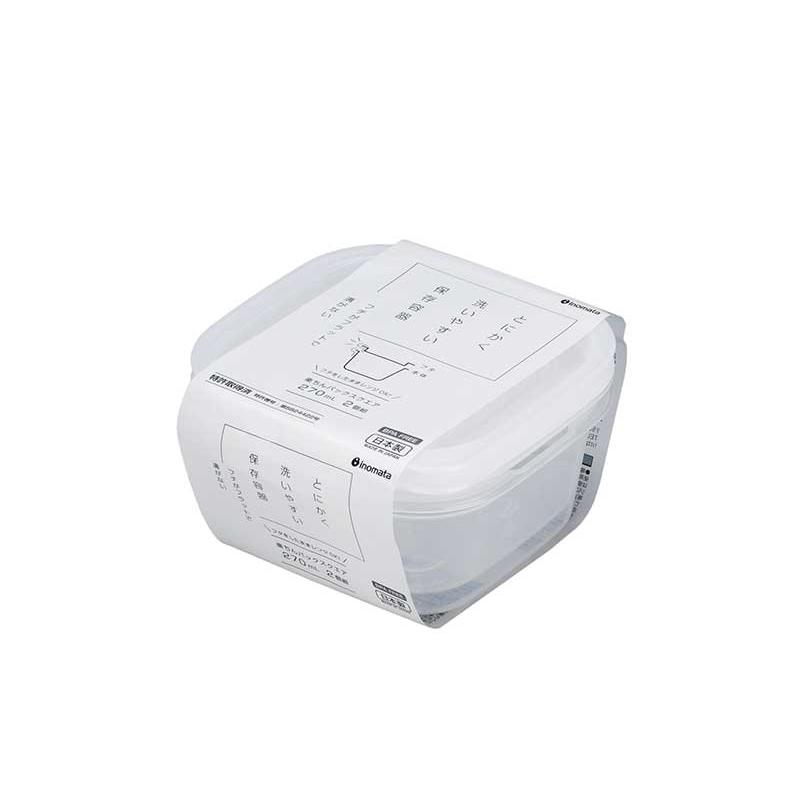 イノマタ化学楽ちんパック スクエア270ml2個組クリアーホワイト