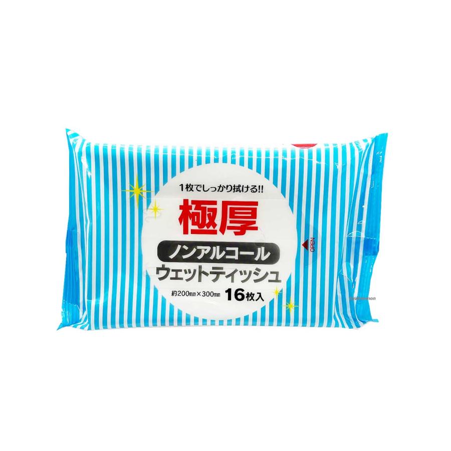 協和紙工 極厚ウェットティッシュ ノンアルコールタイプ 16枚入