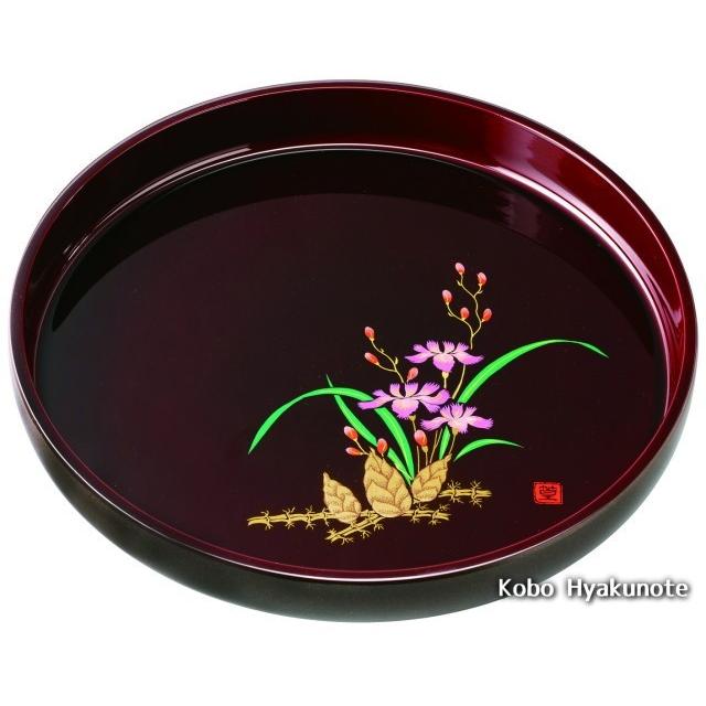 丸盆 溜 山路（金蒔絵・盛絵） 11.0 : 工房 百の手 - 通販 - Yahoo