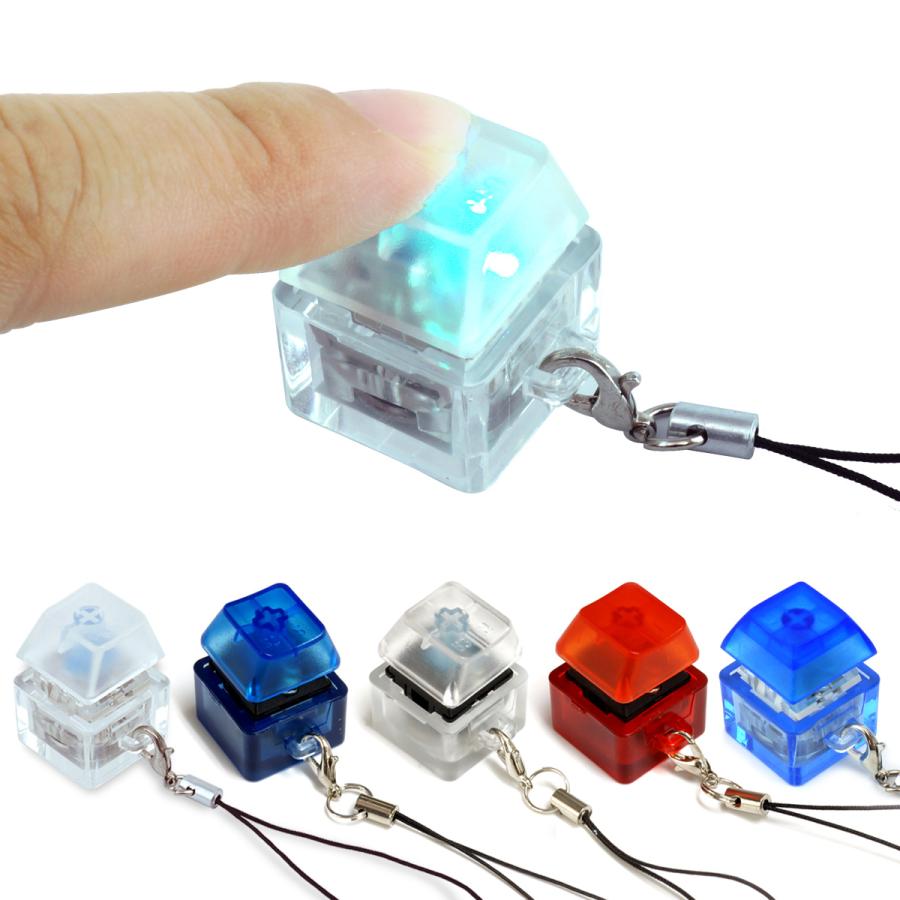 メカニカル スイッチ キーボード キーホルダー LED ライト ストラップ