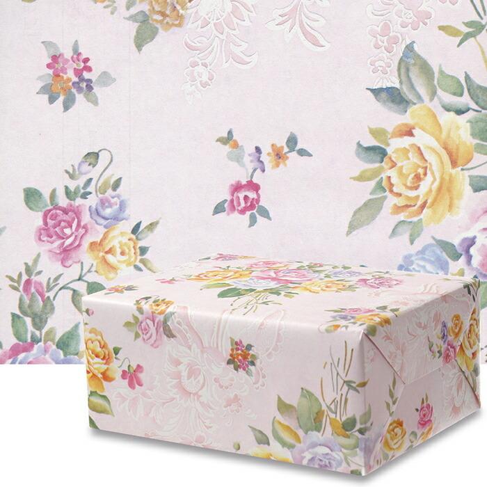 オリジナル 包装紙 ロザリー No 5603 四六全判 100枚 花柄 おしゃれ ラッピングペーパー ギフト 業務用 包装資材 幅753 長さ1050mm Riosmauricio Com