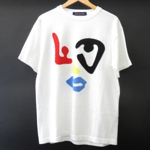 【LOUIS VUITTON】半袖ニット Tシャツ M 美品 LOUIS VUITTON（ルイ・ヴィトン） 極美品 LVモチーフ 半袖ニット M 服