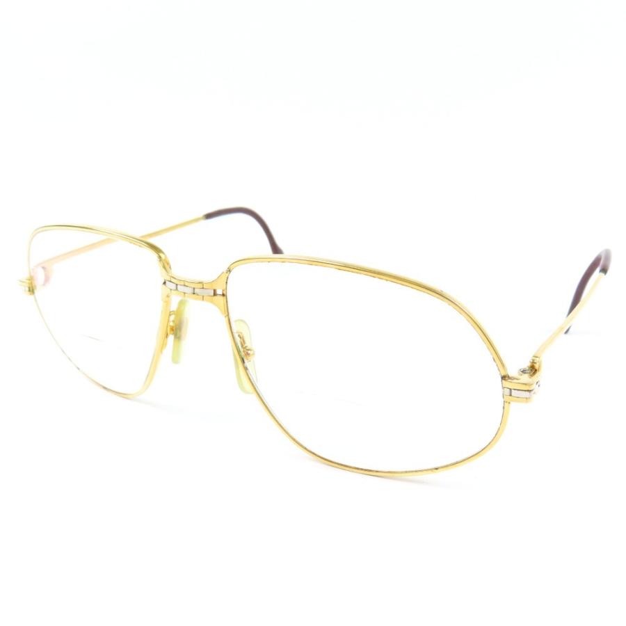 綺麗 CARTIER カルティエ マイヨン 59□16 度入り アイウェア 眼鏡フレーム ヴィンテージ メガネ GP ゴールド ユニセックス【中古】 Cartier（カルティエ） 綺麗 マイヨン 59□16 度入り アイウェア 眼鏡