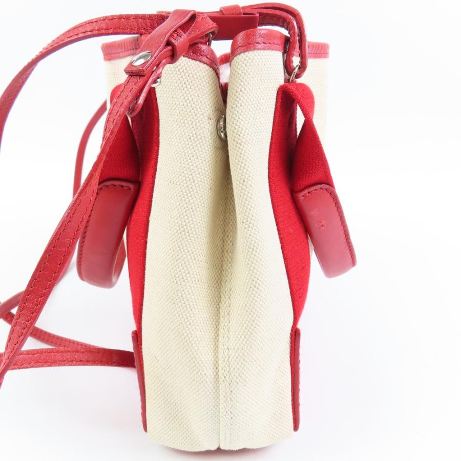 BALENCIAGA バレンシアガ ネイビーカバスXS 2WAY ショルダバッグ 390346 ハンドバッグ キャンバス レザー レッド レディース【中古】