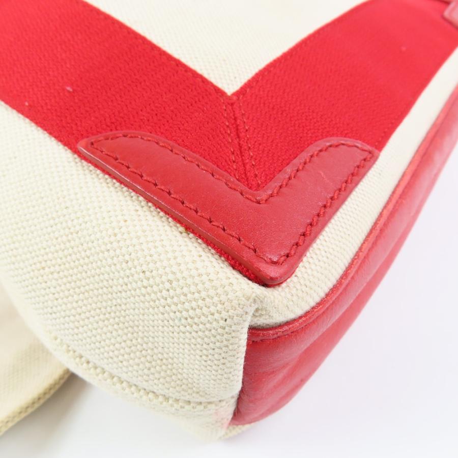 BALENCIAGA バレンシアガ ネイビーカバスXS 2WAY ショルダバッグ 390346 ハンドバッグ キャンバス レザー レッド レディース【中古】