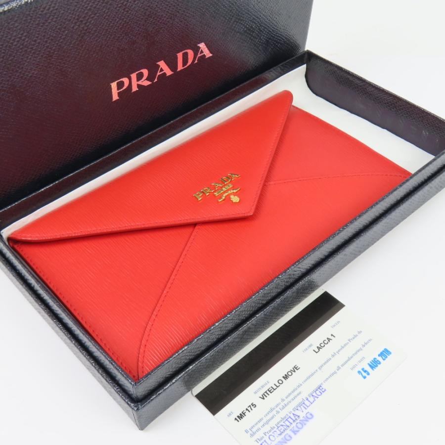 中極美品PRADA プラダ ロゴ レター型 フラットポーチ 小物入れ 長財布 