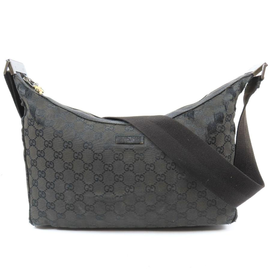 GUCCI グッチ 35097 GG柄 S金具 ヴィンテージ ショルダーバッグ GGキャンバス/レザー ブラック レディース【中古】 GUCCI（グッチ） 35097 GG柄 S金具 ヴィンテージ ショルダーバッグ GG