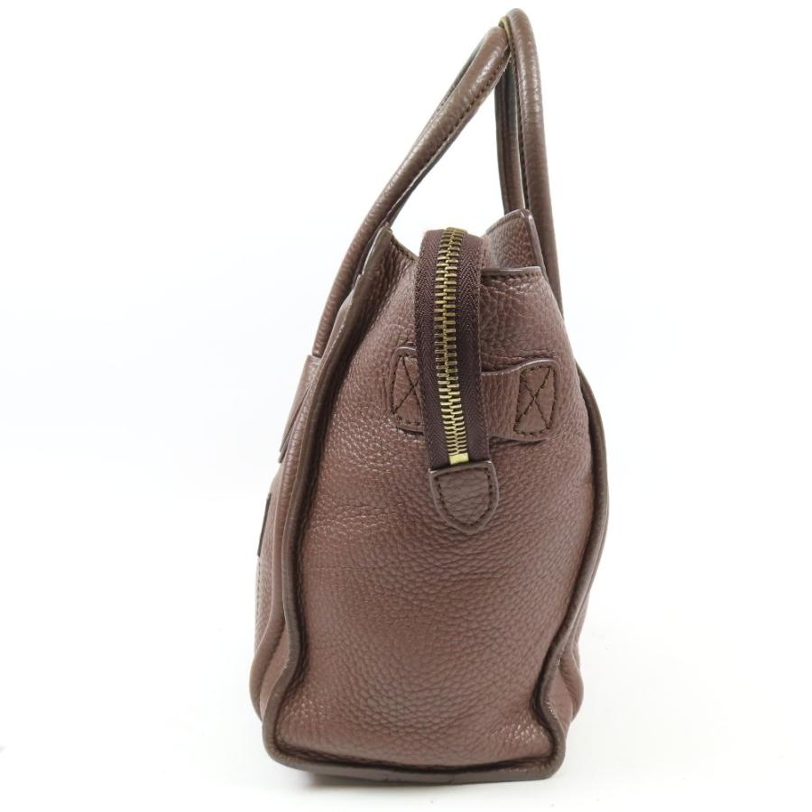 綺麗CELINE セリーヌ ラゲージ マイクロ ショッパー ハンドバッグ レザー ブラウン レディース【中古】