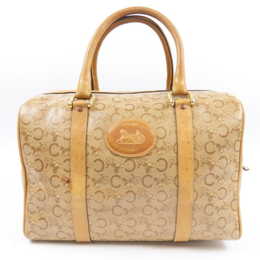 CELINE（セリーヌ） 中極美品 Cマカダム 総柄 馬車 ミニボストンバッグ 