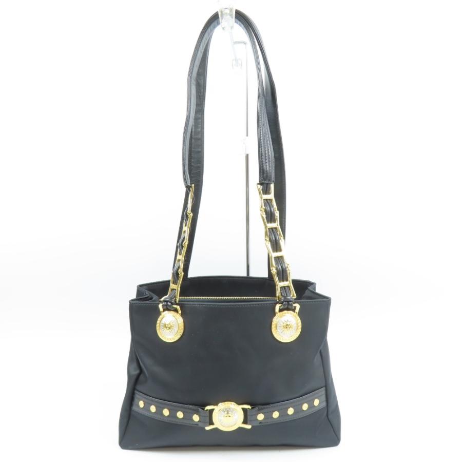 【VERSACE ヴェルサーチ】極希少品！ハンドバッグ サンバーストロゴ 美品！ 外極美品 VERSACE ヴェルサーチ サンバースト 太陽 チェーンショルダー