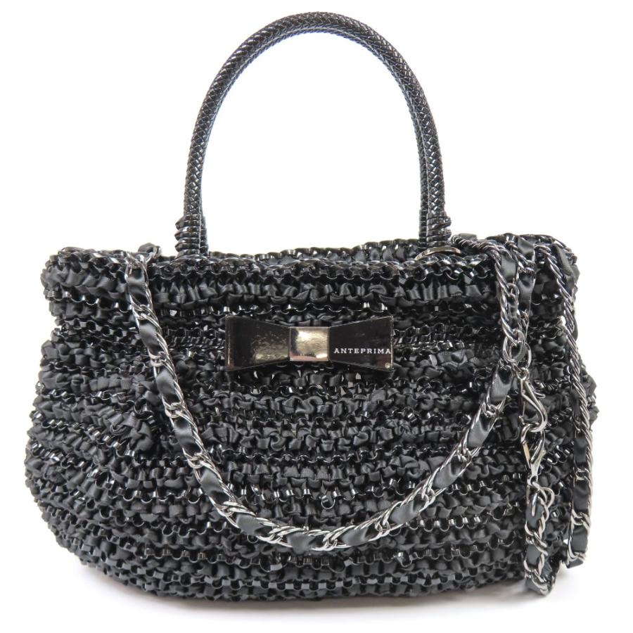 美品　アンテプリマ　黒　リボンバッグ　ハンドバッグ　ショルダー　2way ANTEPRIMA（アンテプリマ） 新品同様美品 ワイヤーバッグ 2WAY リボン