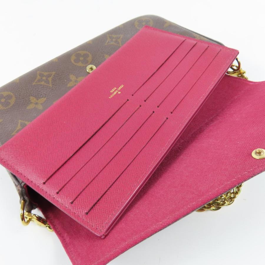 LOUIS VUITTONポシェット・フェリシーモノグラムチェーン・フューシャ LOUIS VUITTON（ルイ・ヴィトン） 美品 RFID ポシェットフェリシー