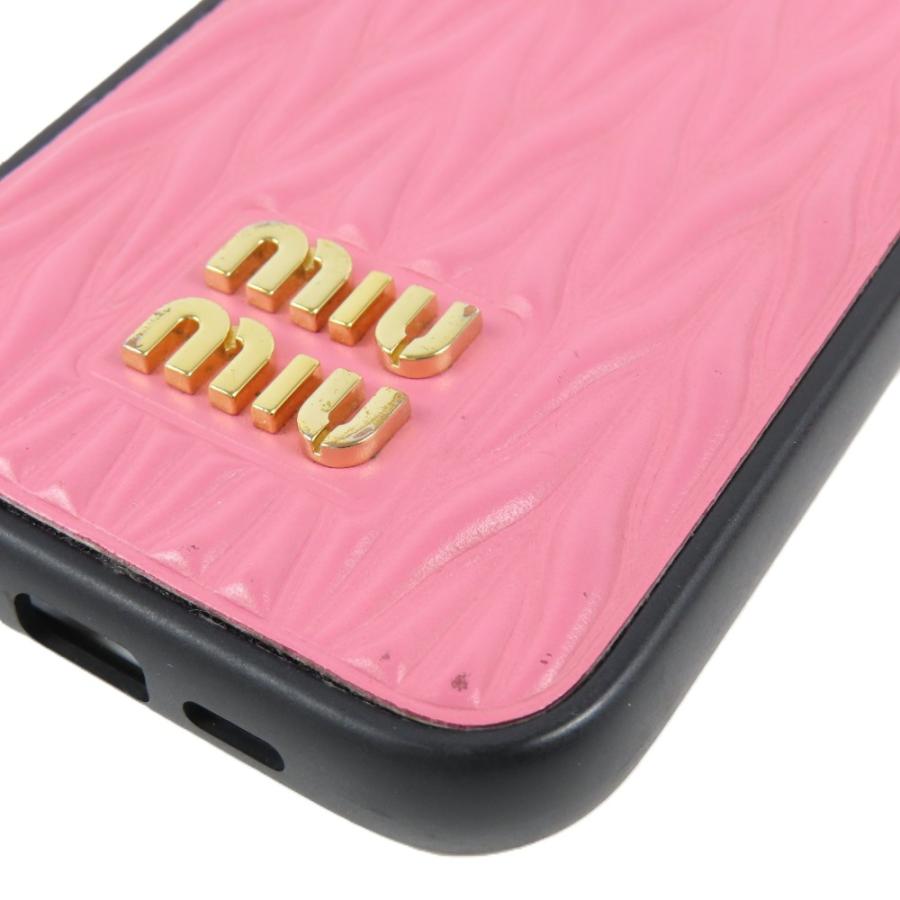 miu miu（ミュウミュウ） 極美品MIUMIU マテラッセ調 ロゴ iPhone用
