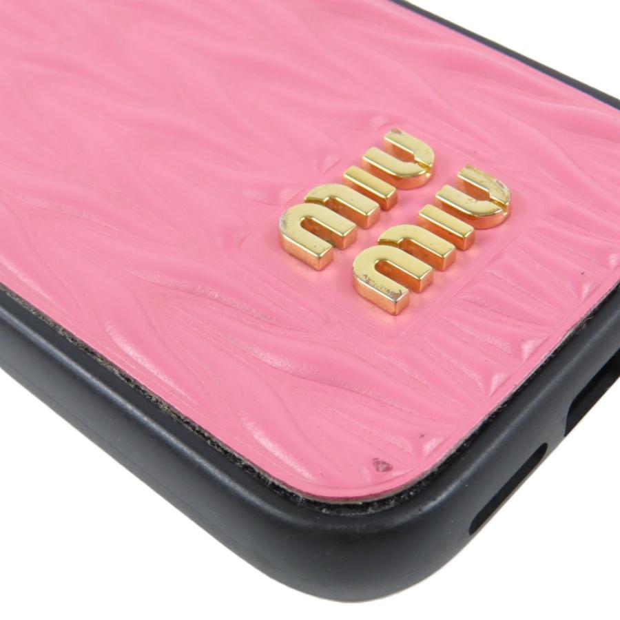 miu miu（ミュウミュウ） 極美品MIUMIU マテラッセ調 ロゴ iPhone用