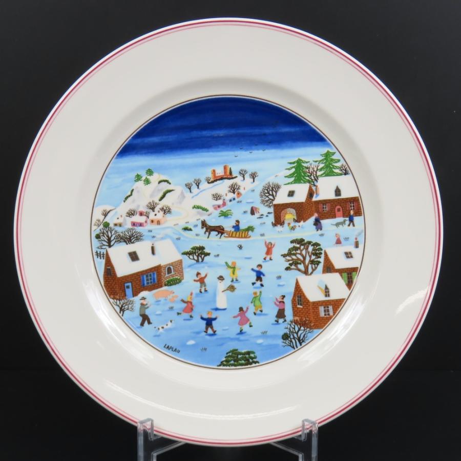 未使用品 Villeroy&Boch ビレロイ＆ボッホ Naif Christmas ナイーフ クリスマス 大皿 ディナープレート 27cm 食器 陶器 ブルー ユニセックス【中古】