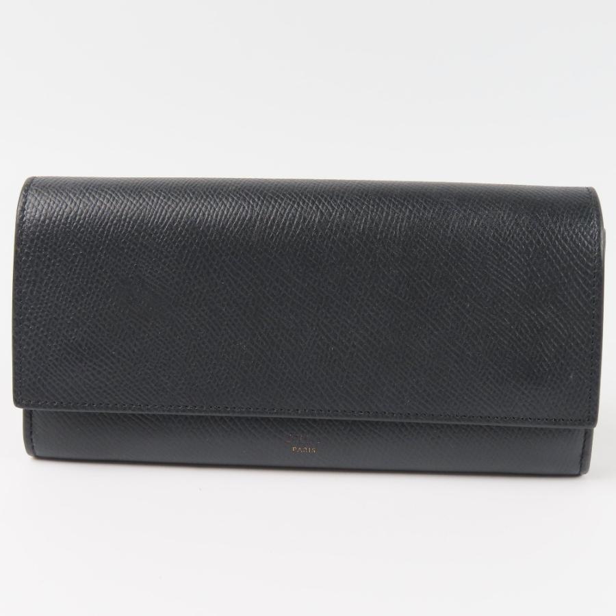 CELINE（セリーヌ） 極美品 ロゴ ロングウォレット 長財布 レザー 
